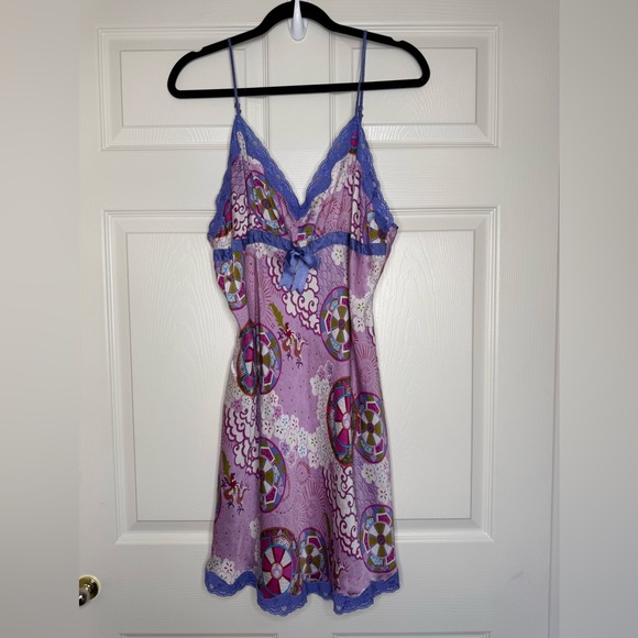 Nick & Nora Asian Dragon Silk Nightgown Nightie Slip Dress Plus Size XXL Cozy - Picture 2 of 12